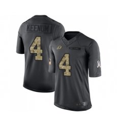 Men's Washington Redskins #4 Case Keenum Limited Black 2016 Salute to Service Football Jerseys
