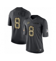 Men's Washington Redskins #8 Case Keenum Limited Black 2016 Salute to Service Football Jersey