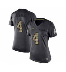 Women's Washington Redskins #4 Case Keenum Limited Black 2016 Salute to Service Football Jerseys