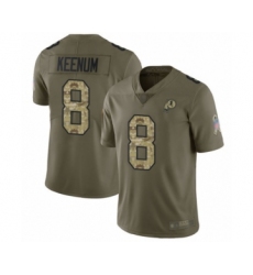 Youth Washington Redskins #8 Case Keenum Limited Olive Camo 2017 Salute to Service Football Jersey