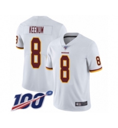 Youth Washington Redskins #8 Case Keenum White Vapor Untouchable Limited Player 100th Season Football Jersey