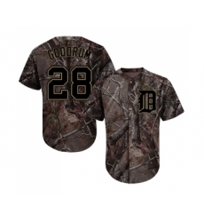 Men's Detroit Tigers #28 Niko Goodrum Authentic Camo Realtree Collection Flex Base Baseball Jersey