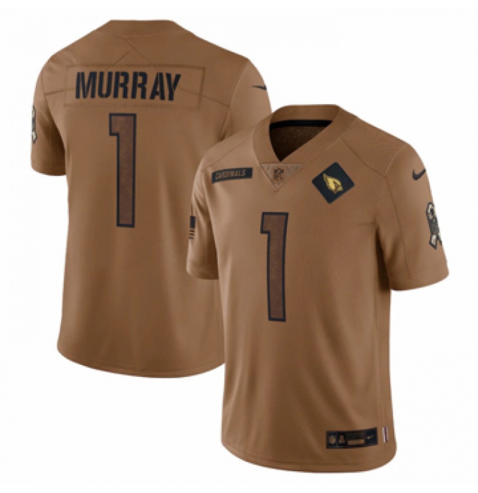 Men's Arizona Cardinals #1 Kyler Murray Nike Brown 2023 Salute To Service Limited Jersey