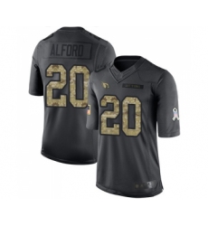 Men's Arizona Cardinals #20 Robert Alford Limited Black 2016 Salute to Service Football Jersey