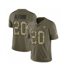 Youth Arizona Cardinals #20 Robert Alford Limited Olive Camo 2017 Salute to Service Football Jersey