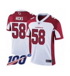 Men's Arizona Cardinals #58 Jordan Hicks White Vapor Untouchable Limited Player 100th Season Football Jersey
