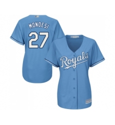 Women's Kansas City Royals #27 Adalberto Mondesi Replica Light Blue Alternate 1 Cool Base Baseball Jersey