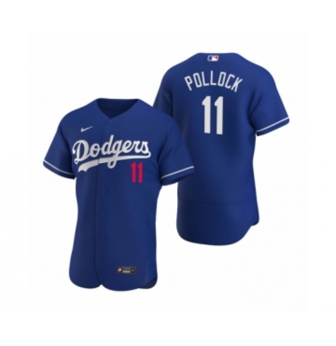 Men's Mlb Los Angeles Dodgers #11 A.J. Pollock Nike Royal Authentic 2020 Alternate Jersey