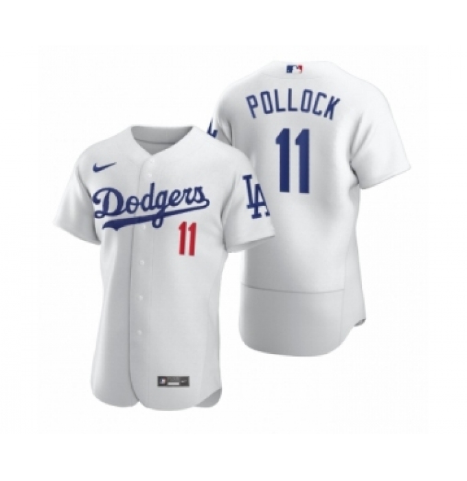 Men's Mlb Los Angeles Dodgers #11 A.J. Pollock Nike White 2020 Authentic Jersey
