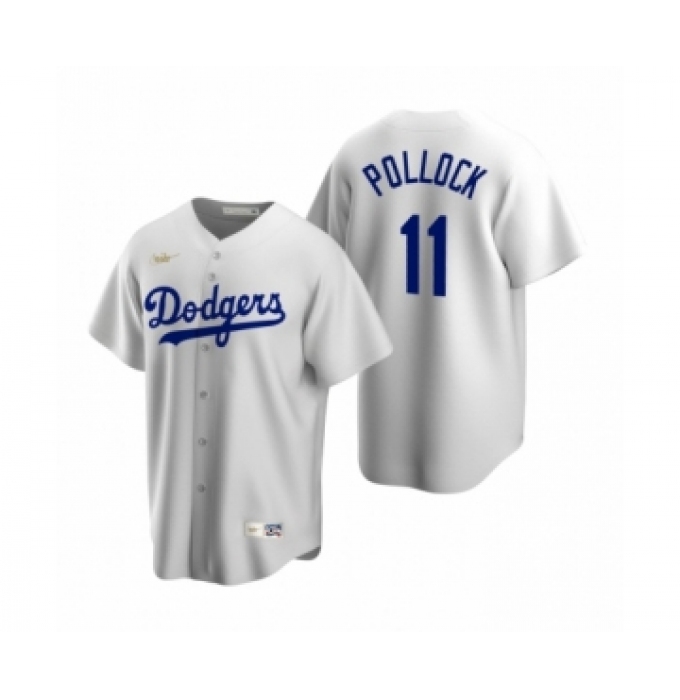 Men's Mlb Los Angeles Dodgers #11 A.J. Pollock Nike White Cooperstown Collection Home Jersey