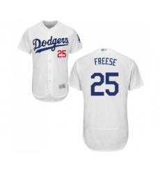 Men's Los Angeles Dodgers #25 David Freese White Home Flex Base Authentic Collection Baseball Jersey