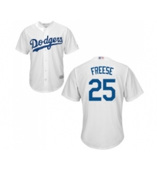 Youth Los Angeles Dodgers #25 David Freese Authentic White Home Cool Base Baseball Jersey