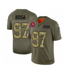 Men's San Francisco 49ers #97 Nick Bosa 2019 Olive Camo Salute to Service Limited Jersey