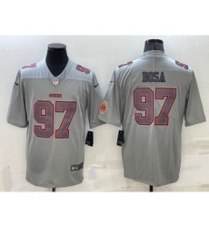 Men's San Francisco 49ers #97 Nick Bosa LOGO Grey Atmosphere Fashion 2022 Vapor Untouchable Stitched Limited Jersey