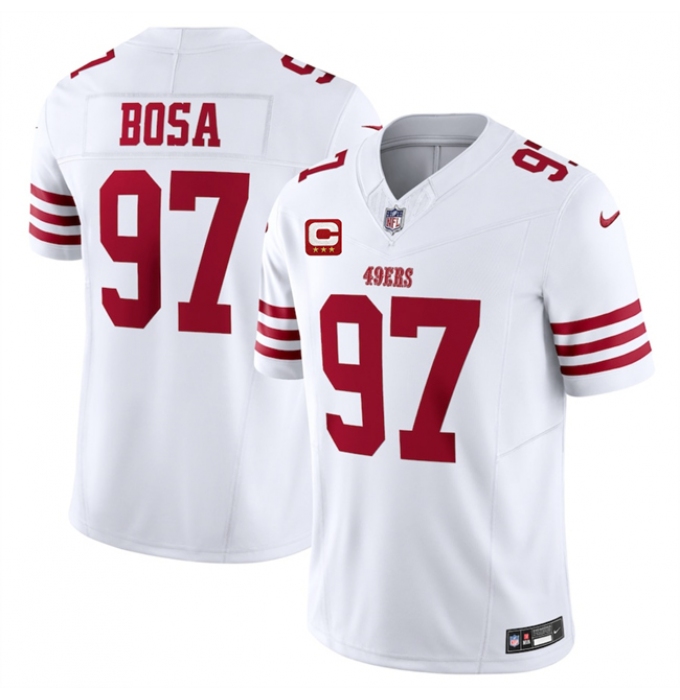 Men's San Francisco 49ers #97 Nick Bosa White 2025 F.U.S.E. With 3-Star C Vapor Untouchable Limited Stitched Football Jersey