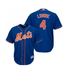 Youth New York Mets #4 Jed Lowrie Authentic Royal Blue Alternate Home Cool Base Baseball Jersey