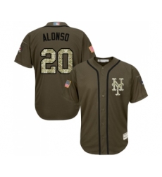 Youth New York Mets #20 Pete Alonso Authentic Green Salute to Service Baseball Jersey