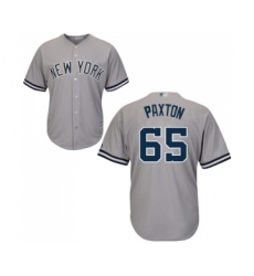 Men's New York Yankees #65 James Paxton Replica Grey Road Baseball Jersey