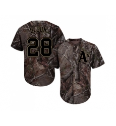 Men's Oakland Athletics #28 Matt Olson Authentic Camo Realtree Collection Flex Base Baseball Jersey