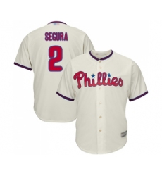 Youth Philadelphia Phillies #2 Jean Segura Replica Cream Alternate Cool Base Baseball Jersey