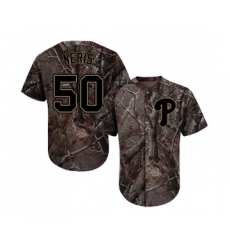 Youth Philadelphia Phillies #50 Hector Neris Authentic Camo Realtree Collection Flex Base Baseball Jersey