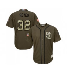 Youth San Diego Padres #32 Franmil Reyes Authentic Green Salute to Service Cool Base Baseball Jersey