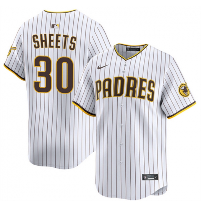 Men's San Diego Padres #30 Gavin Sheets White 2026 Home Limited Stitched Baseball Jersey