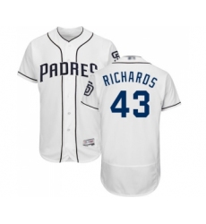 Men's San Diego Padres #43 Garrett Richards White Home Flex Base Authentic Collection Baseball Jersey
