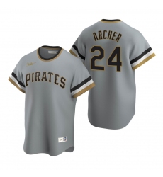 Men's Nike Pittsburgh Pirates #24 Chris Archer Gray Cooperstown Collection Road Stitched Baseball Jersey