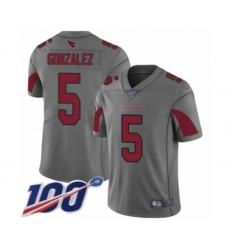 Youth Arizona Cardinals #5 Zane Gonzalez Limited Silver Inverted Legend 100th Season Football Jersey