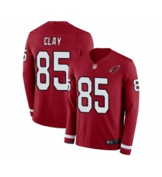 Men's Arizona Cardinals #85 Charles Clay Limited Red Therma Long Sleeve Football Jersey