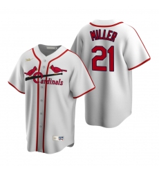 Men's Nike St. Louis Cardinals #21 Andrew Miller White Cooperstown Collection Home Stitched Baseball Jersey