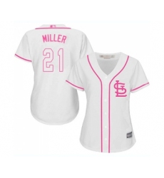 Women's St. Louis Cardinals #21 Andrew Miller Replica White Fashion Cool Base Baseball Jersey