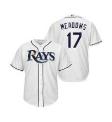 Youth Tampa Bay Rays #17 Austin Meadows Replica White Home Cool Base Baseball Jersey