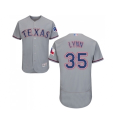 Men's Texas Rangers #35 Lance Lynn Grey Road Flex Base Authentic Collection Baseball Jersey