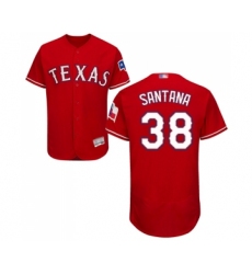 Men's Texas Rangers #38 Danny Santana Red Alternate Flex Base Authentic Collection Baseball Jersey