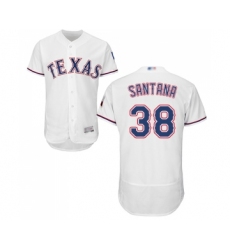 Men's Texas Rangers #38 Danny Santana White Home Flex Base Authentic Collection Baseball Jersey