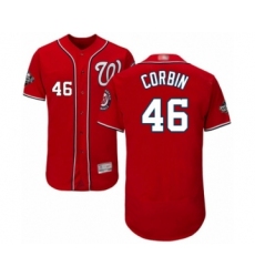Men's Washington Nationals #46 Patrick Corbin Red Alternate Flex Base Authentic Collection 2019 World Series Bound Baseball Jersey