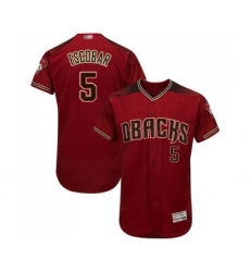 Men's Arizona Diamondbacks #5 Eduardo Escobar Red Alternate Authentic Collection Flex Base Baseball Jersey