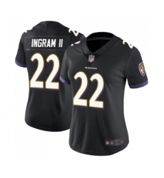 Women's Baltimore Ravens #22 Mark Ingram II Black Alternate Vapor Untouchable Limited Player Football Jersey