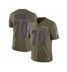 Men's Baltimore Ravens #70 Ben Powers Limited Olive 2017 Salute to Service Football Jersey