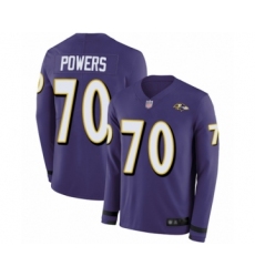 Youth Baltimore Ravens #70 Ben Powers Limited Purple Therma Long Sleeve Football Jersey
