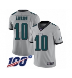 Men's Philadelphia Eagles #10 DeSean Jackson Limited Silver Inverted Legend 100th Season Football Jersey