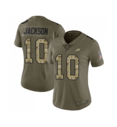Women's Philadelphia Eagles #10 DeSean Jackson Limited Olive Camo 2017 Salute to Service Football Jersey