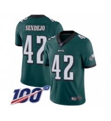 Men's Philadelphia Eagles #42 Andrew Sendejo Midnight Green Team Color Vapor Untouchable Limited Player 100th Season Football Jersey
