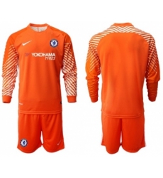 Chelsea Blank Orange Goalkeeper Long Sleeves Soccer Club Jersey