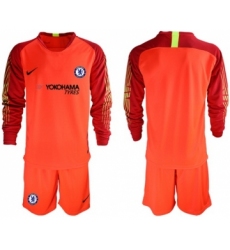 Chelsea Blank Red Goalkeeper Long Sleeves Soccer Club Jersey