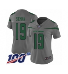 Women's New York Jets #19 Trevor Siemian Limited Gray Inverted Legend 100th Season Football Jersey