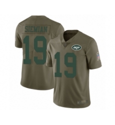 Youth New York Jets #19 Trevor Siemian Limited Olive 2017 Salute to Service Football Jersey