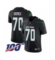 Men's New York Jets #70 Kelechi Osemele Black Alternate Vapor Untouchable Limited Player 100th Season Football Jersey
